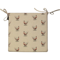 Small Pheasants Square Seat Pads | Set of 2,4,6,8 Chair Pads | 2 sided