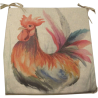 Grand coussin de chaise carré réversible à motif coq | Lot de 2, 4, 6 ou 8 coussins de chaise