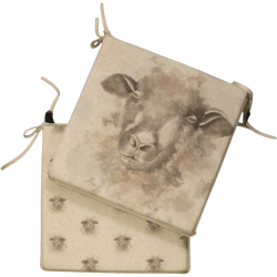 Sheep Reversible Square Seat Pad | Set of 2,4,6 or 8 Country Chair Pads