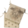 Coussin de siège carré réversible motif mouton | Lot de 2, 4, 6 ou 8 coussins pour chaises de campagne
