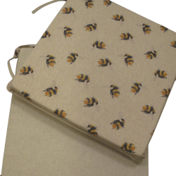 Coussins de chaise carrés réversibles Bumble Bees | Lot de 2, 4, 6 ou 8 coussins
