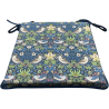 Coussin de siège carré Strawberry Thief Navy | Coussins de siège carrés rouges avec attaches