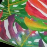 Square Seat Pad Tropical Leaves | Modern Multicoloured Square Seat Pads
