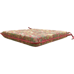 Square Seat Pad Strawberry Thief Crimson | Floral Red Square Seat Pads