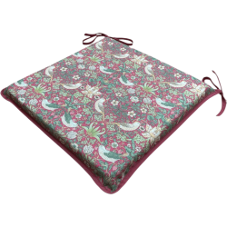 Coussin de siège carré Fraise Voleuse Cramoisi | Coussins de siège carrés rouges à motifs floraux