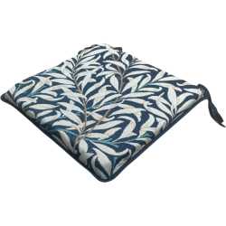 Coussin de siège carré, tapisserie d'ébène à motif de branches de saule | Coussins de siège William Morris