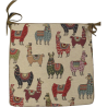 Tapestry Llama Square Seat Pads| Animal Print Tapestry Square Seat Pads
