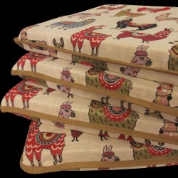 Tapestry Llama Square Seat Pads| Animal Print Tapestry Square Seat Pads