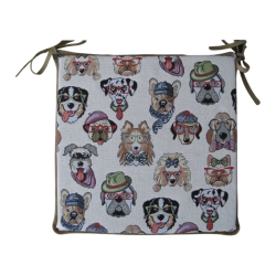 Coussins de siège carrés pour chien en tapisserie | Coussins de siège carrés en tapisserie à motifs animaliers