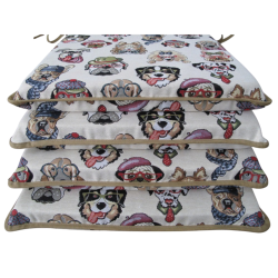 Tapisserie Hund Quadratische Sitzkissen| Tiermuster Tapisserie Quadratische Sitzkissen