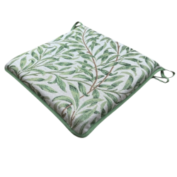 Coussin de siège carré à motif de branches de saule et de sauge | Coussins de siège William Morris