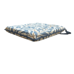 Square Seat Pad Willow Bough Azure Tapestry | Blue Patterned Seat Pads