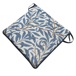 Square Seat Pad Willow Bough Azure Tapestry | Blue Patterned Seat Pads