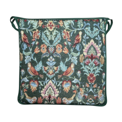 Square Seat Pads William Green Tapestry | Green Square Chair Pads |