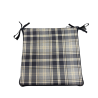 Highland Check Denim Quadratische Sitzkissen | Geometrische Quadratische Sitzkissen