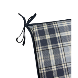 Coussins de siège carrés en denim à carreaux Highland | Coussins de siège carrés géométriques