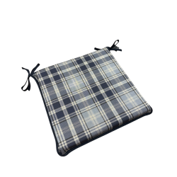 Coussins de siège carrés en denim à carreaux Highland | Coussins de siège carrés géométriques