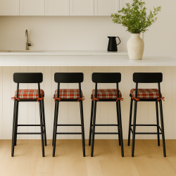 Highland Check Autumn Square Seat Pads | Geometric Square Seat Pads