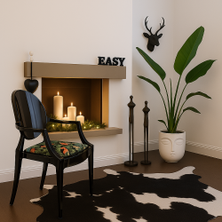 Coussins de siège carrés Tapisserie Forêt Tropicale Noire | Coussins de chaise carrés antidérapants