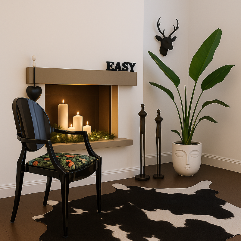 Cuscini Quadrati per Sedie Tapestry Foresta Pluviale Nera | Cuscini Quadrati Antiscivolo per Sedie