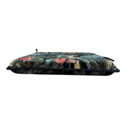 Square Seat Pads Black Rainforest Tapestry | Non-Slip Square Chair Pads