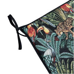 Coussins de siège carrés Tapisserie Forêt Tropicale Noire | Coussins de chaise carrés antidérapants