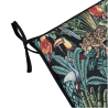 Coussins de siège carrés Tapisserie Forêt Tropicale Noire | Coussins de chaise carrés antidérapants