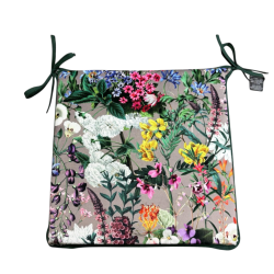 Quadratische florale Samt-Stuhlkissen | Florale quadratische Sitzkissen
