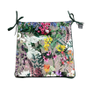 Quadratische florale Samt-Stuhlkissen | Florale quadratische Sitzkissen