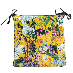 Coussins de chaise carrés en velours à motifs floraux | Coussins de siège carrés en velours à motifs floraux