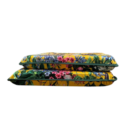 Coussins de chaise carrés en velours à motifs floraux | Coussins de siège carrés en velours à motifs floraux