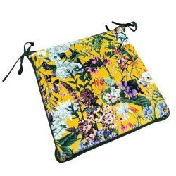 Coussins de chaise carrés en velours à motifs floraux | Coussins de siège carrés en velours à motifs floraux