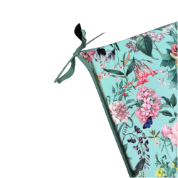 Square Velvet Tranquillity Seat Pads | Floral Velvet Square Seat Pads