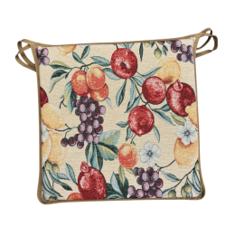 Square Seat Pad Natural Fruits Tapestry | Multicoloured Square Chair Pad
