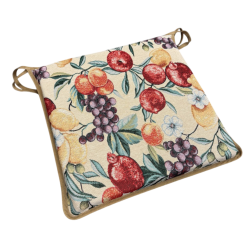 Coussin de chaise carré à motif de fruits naturels | Coussin de chaise carré multicolore