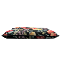 Square Seat Pads Black Fruits Tapestry | Multicoloured Square Chair Pad