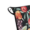 Square Seat Pads Black Fruits Tapestry | Multicoloured Square Chair Pad