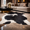 Double XL Black & off- White Cowhide Rug | Extra, Extra Large Cow Hide