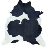 Tapis en peau de vache double XL noir et blanc cassé | Peau de vache extra large
