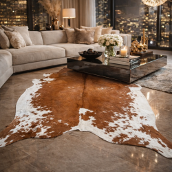 Extra extra Large Brown & White Cowhide Rug | Very Large Cow Hide