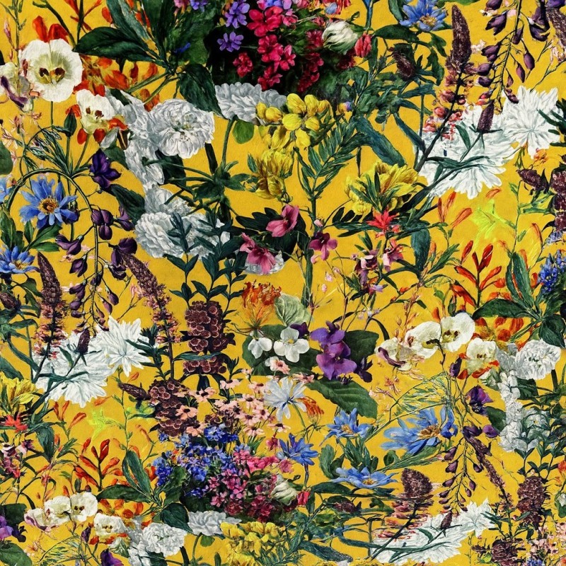 Luxury Velvet Fabric - Midsummer | Printed Velvets | Floral Velvets