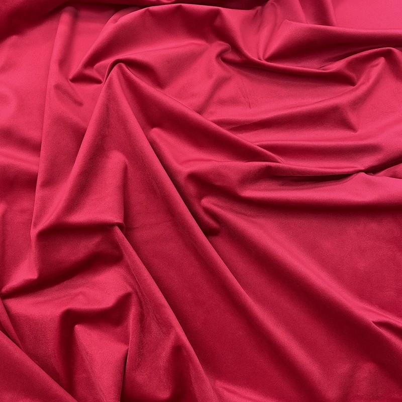 Heißer Pinker Samtstoff | Luxus Einfarbige Samtstoffe | Leuchtend Pinker Samt |