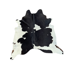 Extra Large Black & off- White Cowhide Rug | X/Large Hair on Hide Rug
