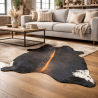 Large Black Brown Cowhide Rug | Dark Brown Cow Hide | Dark Hair on Hide