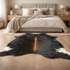 Large Black Brown Cowhide Rug | Dark Brown Cow Hide | Dark Hair on Hide