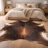 Grande peau de vache naturelle brune | Tapis en peau de vache brune | Poils bruns sur la peau |