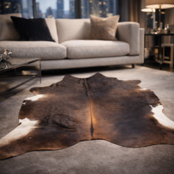 Large Natural Brown Cowhide | Brown Cow Hide Rug| Brown Hair on Hide |