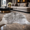 Grey & Silver Holographic Cowhide | Grey & Silver Metallic Cowskin Rug