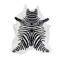 X/Large Printed Zebra Cowhide | Black & White Zebra Cowhide Rug |