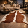 Large Light Brown & White Cowhide | Red Brown & White Cow Hide Rug|